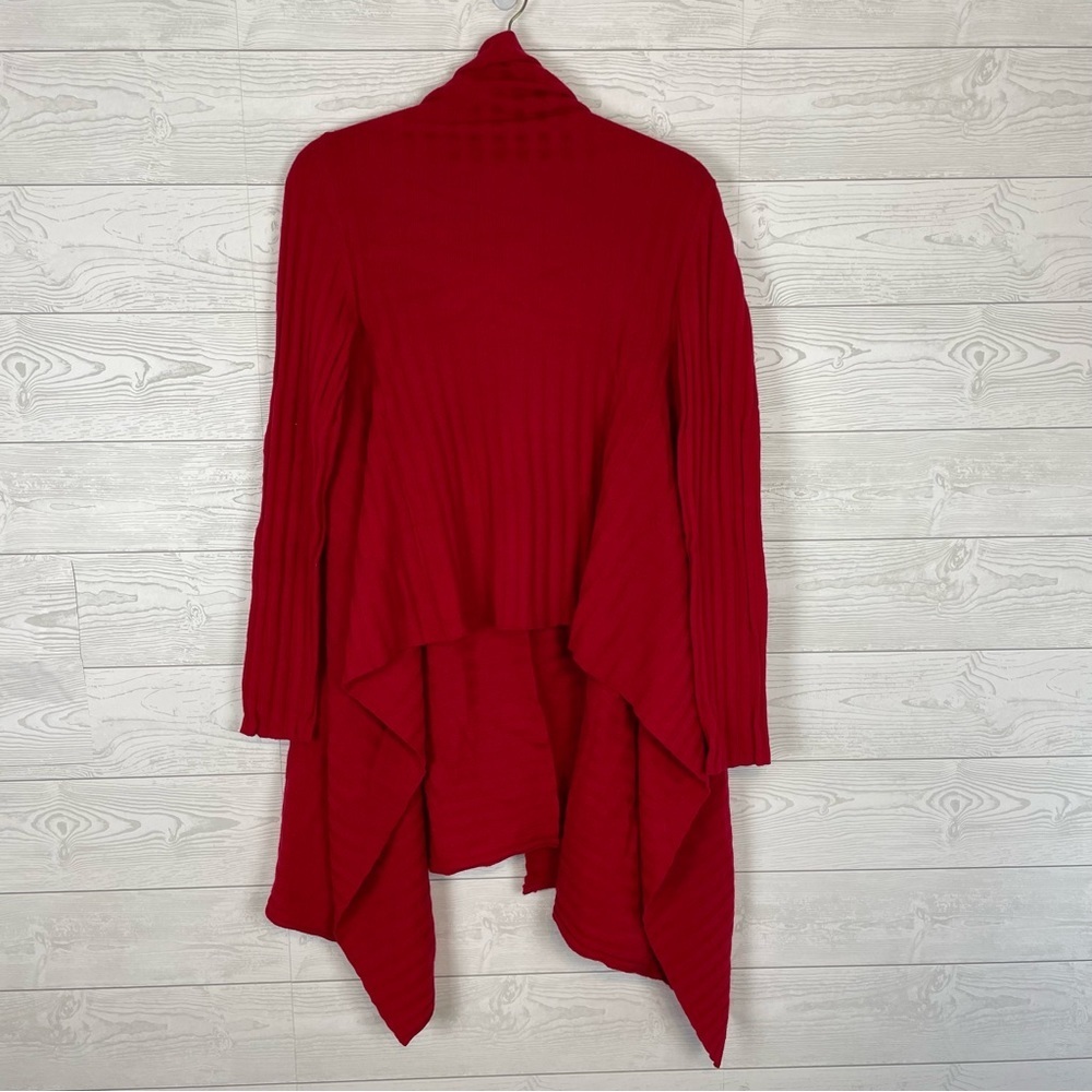 Nordstrom Red Wool/Cashmere Blend Ribbed Cardigan Size Large - Picture 5 of 6